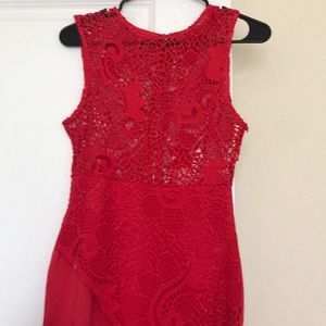 Red baroque patterned dress